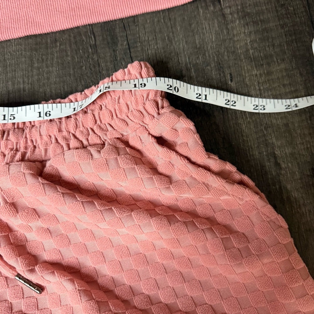 Dusty Pink Checkered Athleisure 2 Piece Set 3X - Picture 6 of 8